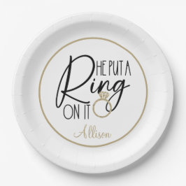 モダン ゴールド ブラック 名前 リングを付けた プレート 現代的なゴールドとブラックのプレートに名