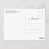 モダン ゴールド ブルー マーブル 変更日程延期 ポストカード (裏面)