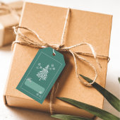 モダン ゴールド ホイル パイン ツリー ホリデー ホイル ギフト タグ