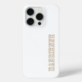 モダン ゴールド ホワイト モノグラム アウトライン 名前 Case-Mate iPhoneケース (裏面)