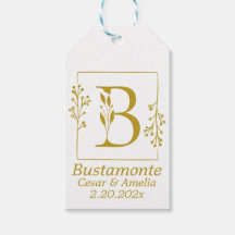 モダン ゴールド ボタニカル レター B