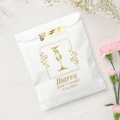 モダン ゴールド ボタニカル レター I  オーダーメイド フェイバーバッグ (封をした状態)