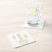 モダン ゴールド ボタニカル レター I     スクエアペーパーコースター (インサイチュ)