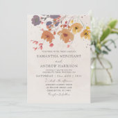 モダン ゴールド 水彩 イチョウの葉 結婚式の招待状 招待状 (スタンド正面)