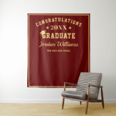 モダン ゴールド 赤 卒業写真 ブース 背景 タペストリー (インサイチュ)