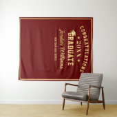 モダン ゴールド 赤 卒業 フォトブース 背景 タペストリー (インサイチュ(横))