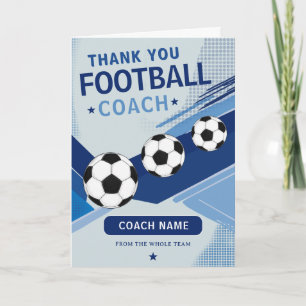 モダン サッカー チーム プレーヤー コーチ サンキューカード