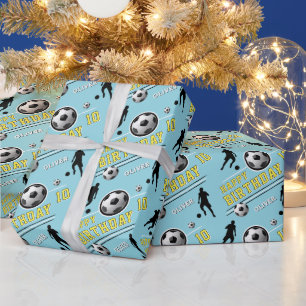 モダン サッカー フットボール ボール プレーヤー 誕生日 ラッピングペーパー