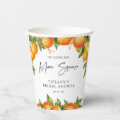モダン サマー オレンジ レモン シトラス ブライダル シャワー 紙コップ (正面)