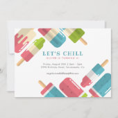 モダン サマー ポップシクル こどもの誕生日パーティー 招待状 (正面)