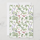 モダン サマー ワイルドフラワー ウォーターカラー ウェディング 招待状 (裏面)