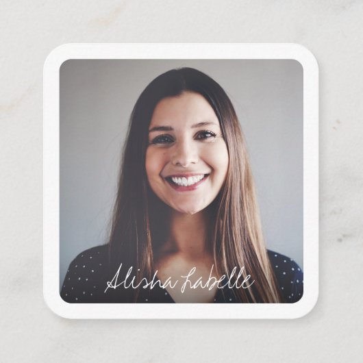 モダン&サミニマルーフェル後を追メディアMe写真 スクエア名刺 (裏面)