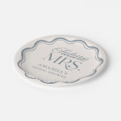 モダン サムシング ブルー ブライダル シャワー 未来のミセス ペーパープレート (アングル)