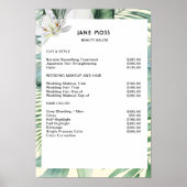 モダン,サロン，水彩熱帯価格リスト ポスター (正面)