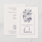 モダン サンクス ユー エレガント ラベンダー フローラル アーチ サンキューカード (正面/裏面)
