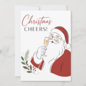 モダン サンタ クリスマス パーティー 招待状 (正面)