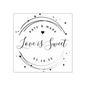 モダン サーキュラー ラブ イズ スウィート ウェディング ファヴォリット ラバースタンプ (インプリント)