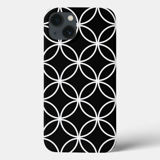 モダン・サークル柄 ブラック&ホワイト Case-Mate iPhoneケース (裏面)