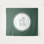 モダン サークル プレーン エメラルド ボヘミアングリーンシャワー タペストリー (正面(横))