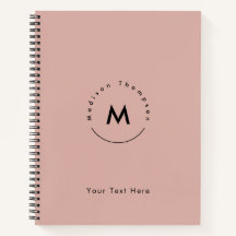 モダン サークル モノグラム パーソナル ネーム ロゴ ピンク