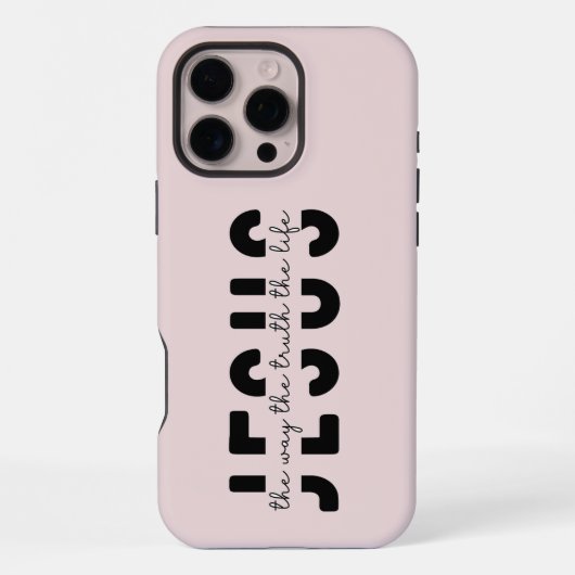 モダン・サーモンピンクの聖書文言iPhoneケース iPhoneケース (裏面)
