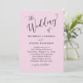 モダン・サーモンピンクの"The Wedding of" 招待状 (スタンド正面)