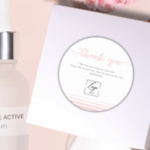 モダン・サーモンピンクのThank You Order Inser