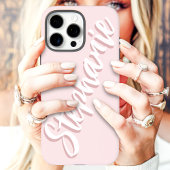 モダン・サーモンピンク・ミニマルスクリプトネーム Case-Mate iPhoneケース