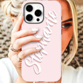 モダン・サーモンピンク・ミニマルスクリプトネーム iPhone 16 PRO MAXケース