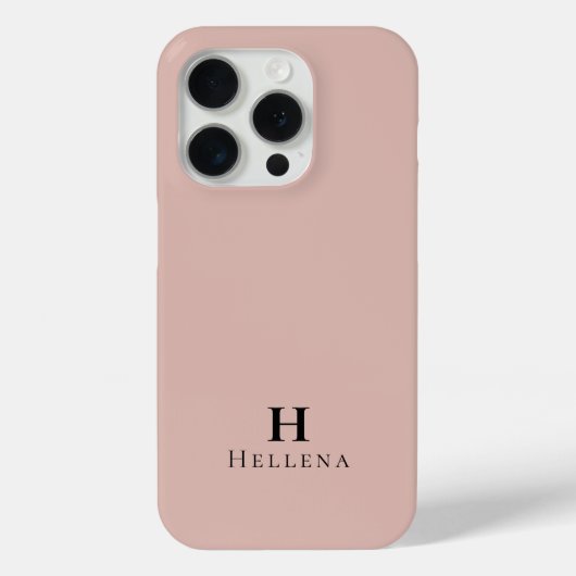 モダン・サーモンピンク・モノグラム名 Case-Mate iPhoneケース (裏面)