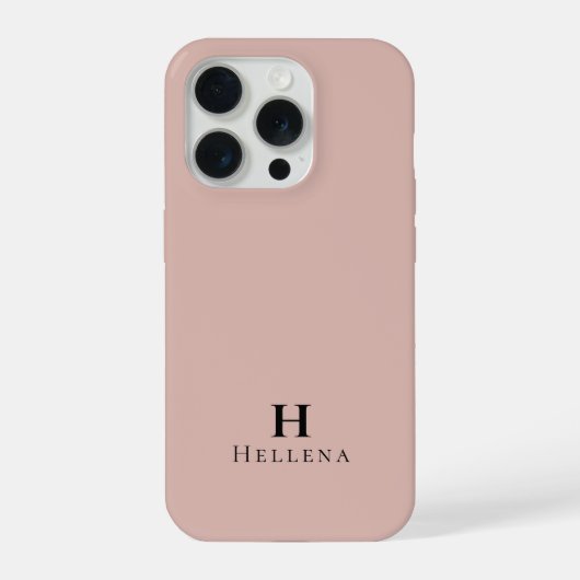 モダン・サーモンピンク・モノグラム名 iPhoneケース (裏面)