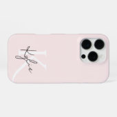 モダン・サーモンローズのイニシャル・名前入り - iPhoneケース (裏面横)