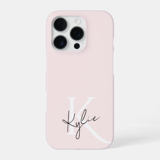 モダン・サーモンローズのイニシャル・名前入り - iPhoneケース (裏面)