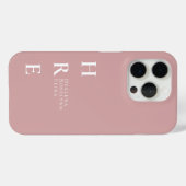モダン・サーモン・モノグラム名 Case-Mate iPhoneケース (裏面 (横))