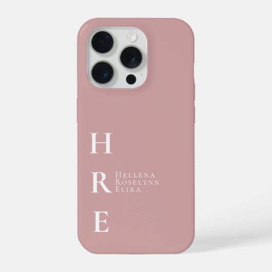 モダン・サーモン・モノグラム名 iPhoneケース (裏面)
