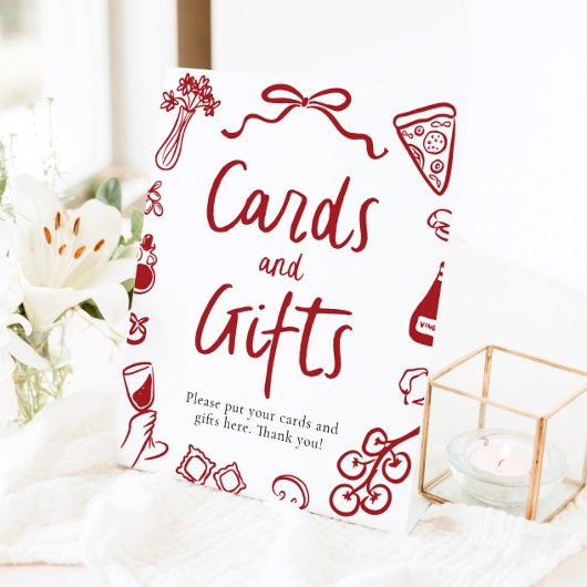 モダン　ザッツ アモーレ イタリアン ピザ カード アンド ギフト 台座サイン