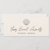 モダン シェル ビーチ オーシャン カード 席次表 ヘッダー (正面)