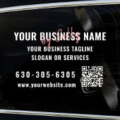 モダン シグネチャー ミニマリスト QR コード カー ビジネス ウィンドウサイン