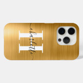 モダン シグネチャー モノグラム ゴールド フォイル Case-Mate iPhoneケース (裏面 (横))