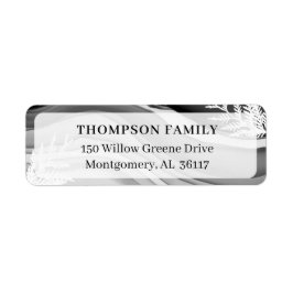 モダン&シダー芸術的リーフ&ジャパンディブラックインク ラベル