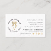 モダン&シックベーカリー配管バッグロゴブラック&金ゴールド 名刺 (裏面)