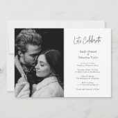 モダン シック ウェディング レセプションのみを祝おう 招待状 (正面)