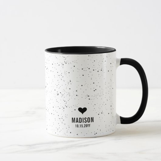 モダン シック オーダーメイド 名前&日付 ウェディング マグカップ (右)