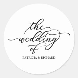 モダン シック カリグラフィー クラシック ルウの結婚式 ラウンドシール