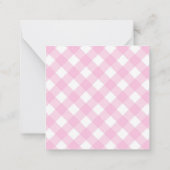 モダン シック パステル フラッシュ ピンク ギンガム プライド チェック ノートカード (裏面)