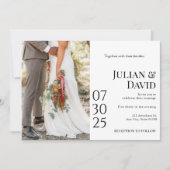 モダン，シック，フォトスタイリッシュ結婚式招待状 招待状 (正面)