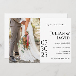 モダン，シック，フォトスタイリッシュ結婚式招待状 招待状