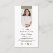 モダン シック ボヘミアンフラワー フォト アーチ 名刺 (裏面)