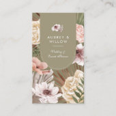 モダン シック ボヘミアンフラワー フォト アーチ 名刺 (正面)