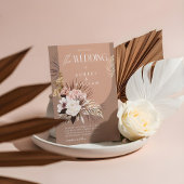 モダン シック ボヘミア ワンウォーターカラー フラワー ウェディング 招待状